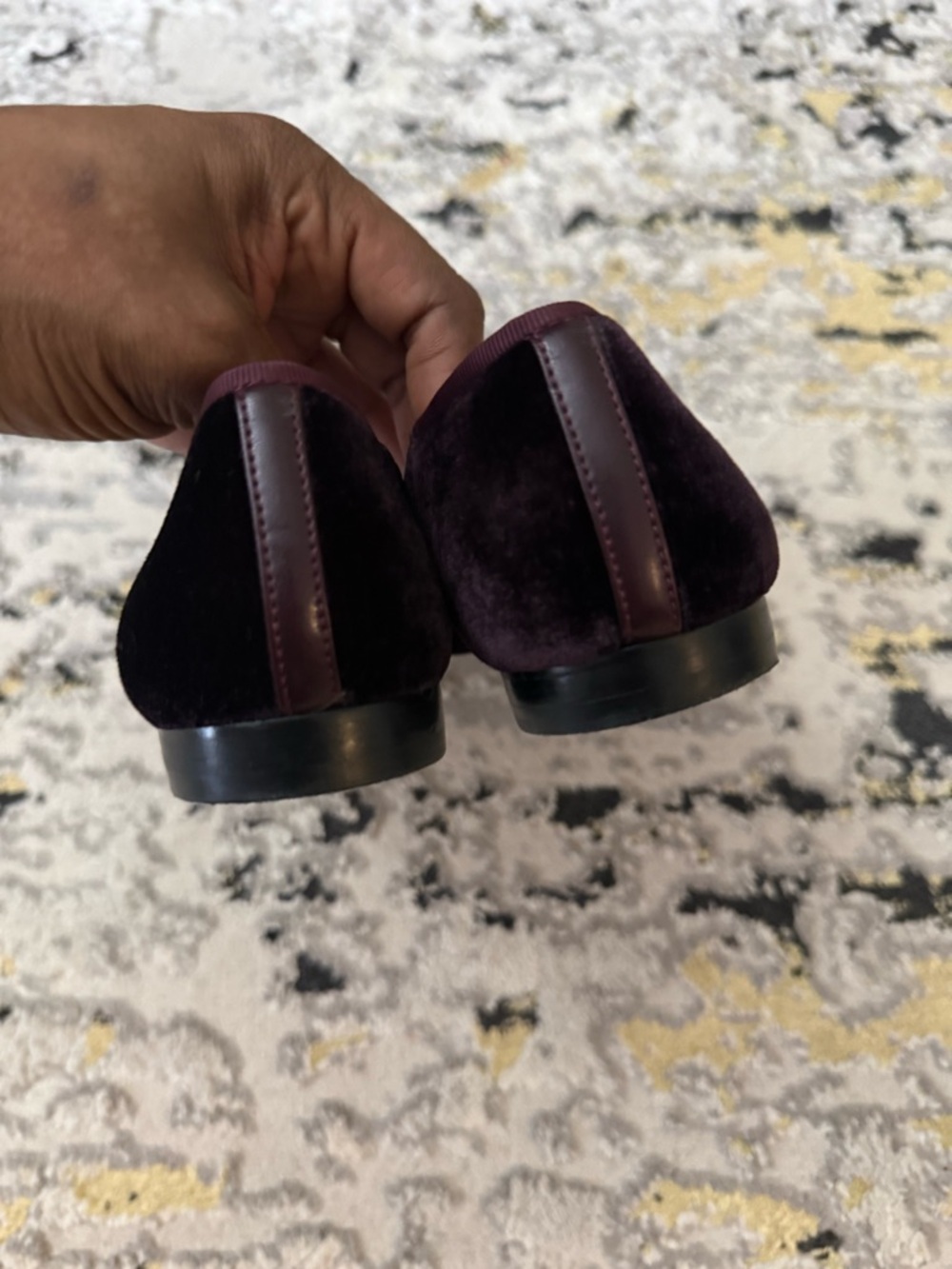 Marc Fisher Velvet Ballet Flats in Deep Plum - Picture 4 of 5